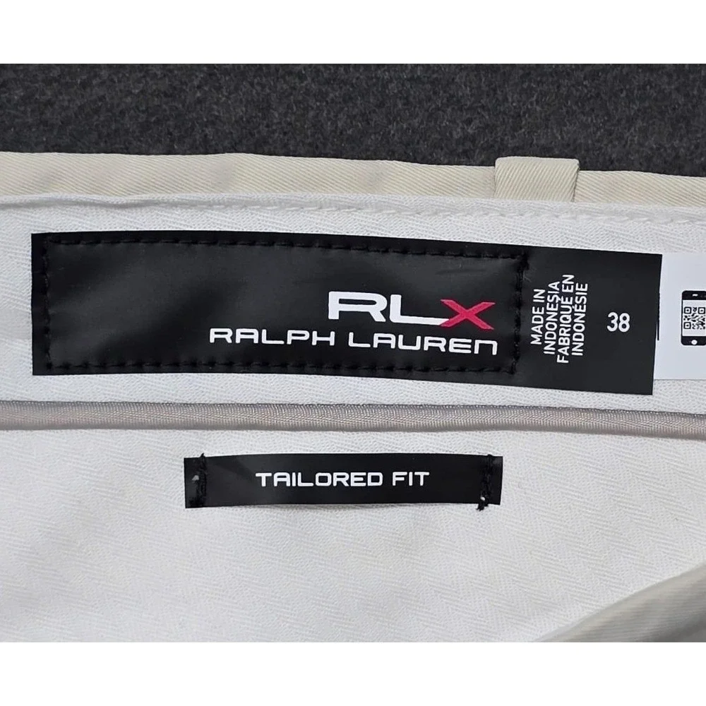 RLX Ralph Lauren Tailored Fit Golf Shorts Mens Beige Sand Flat Front Size 38 NWT